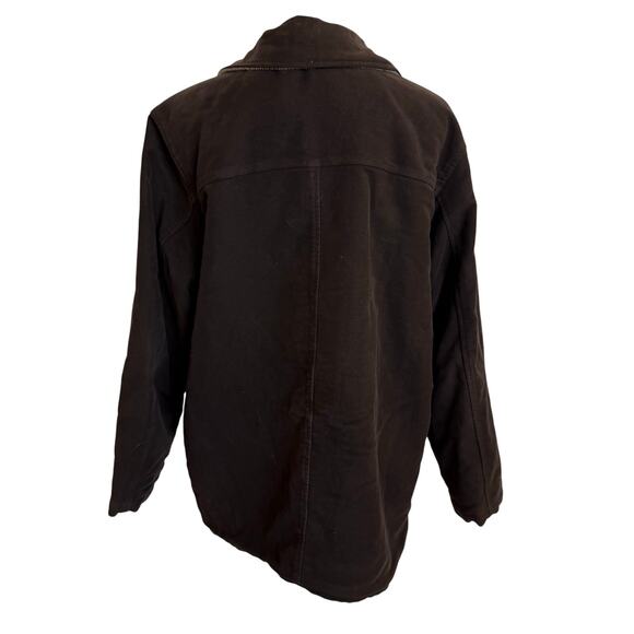 Eddie Bauer Jacket Coat Womens Cotton Large Brown Barn Shacket Polartec Lined - Picture 5 of 9